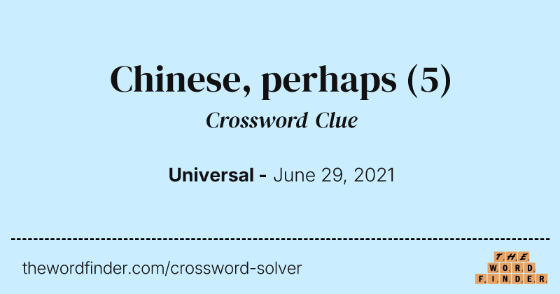 Chinese, perhaps crossword clue image