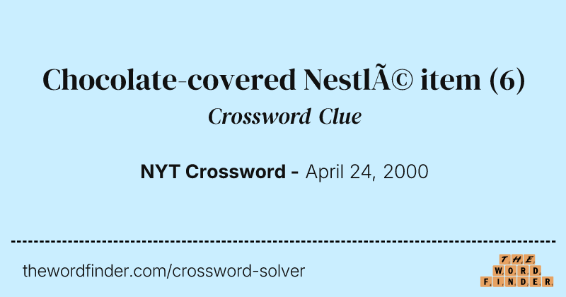 Chocolate-covered Nestlé item crossword clue image