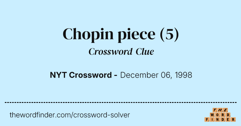Chopin piece crossword clue image
