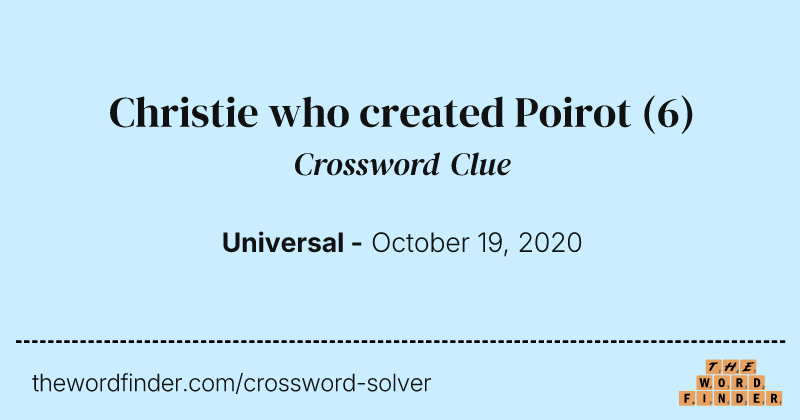 Christie who created Poirot crossword clue image