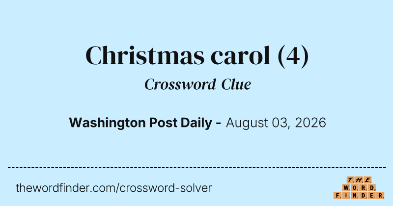Christmas carol crossword clue image