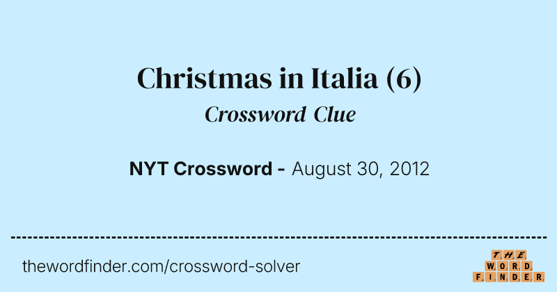 Christmas in Italia crossword clue image