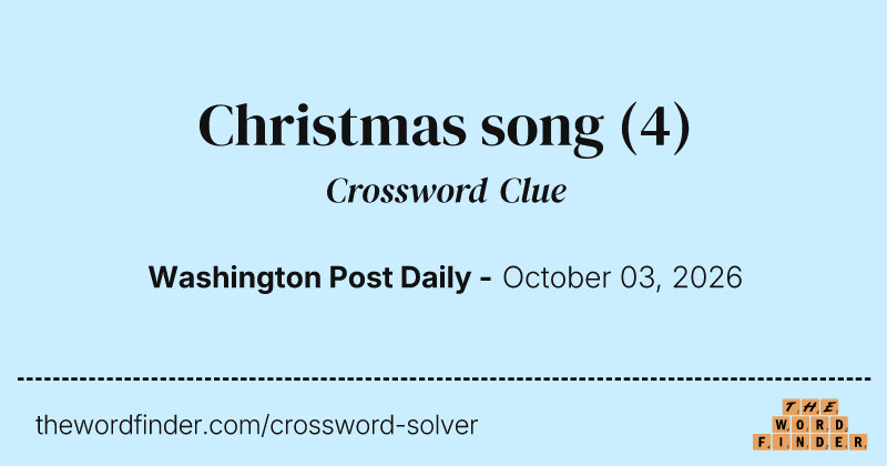 Christmas song crossword clue image