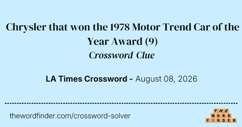 Chrysler that won the 1978 Motor Trend Car of the Year Award crossword clue image