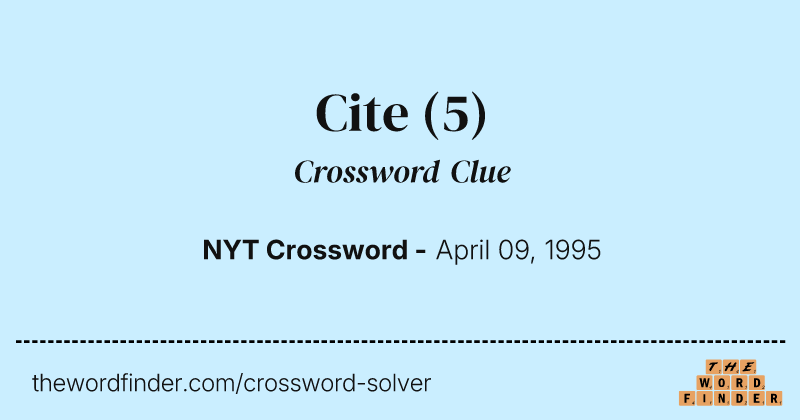 Cite crossword clue image