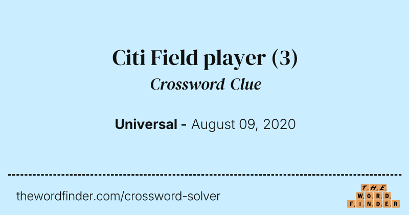 Citi Field player crossword clue image
