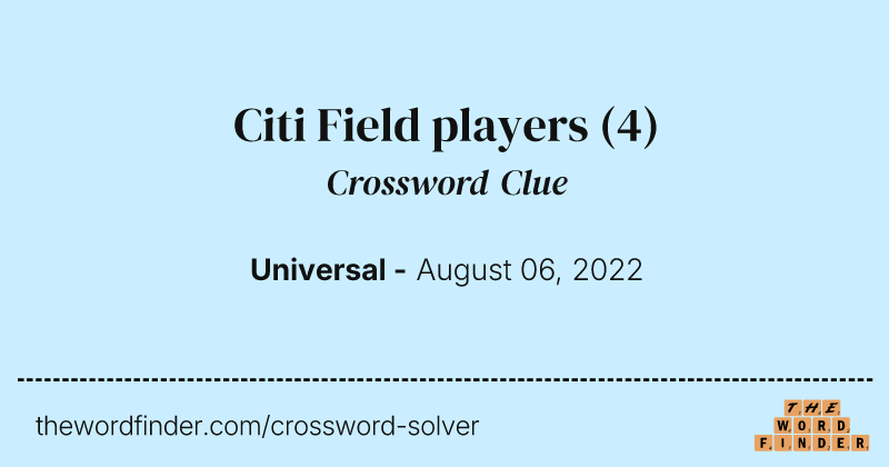 Citi Field players crossword clue image