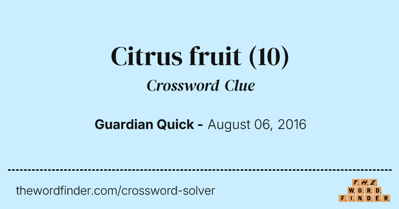 Citrus fruit crossword clue image