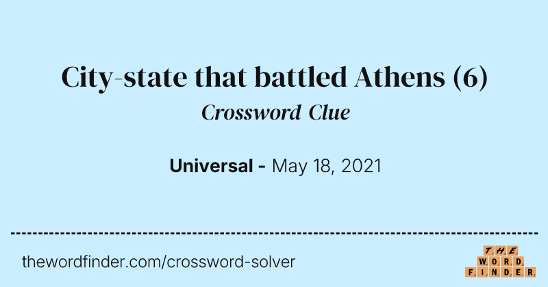 City-state that battled Athens crossword clue image