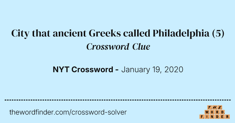 City that ancient Greeks called Philadelphia crossword clue image