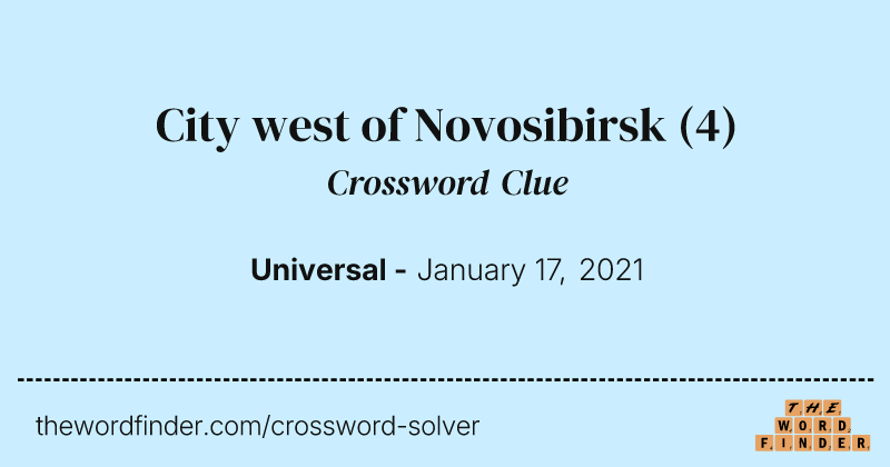 City west of Novosibirsk crossword clue image