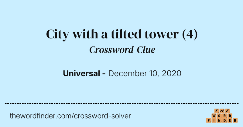 City with a tilted tower crossword clue image