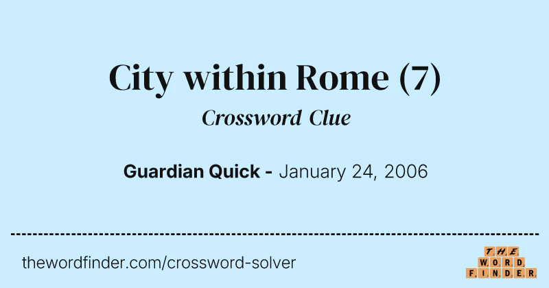 City within Rome crossword clue image