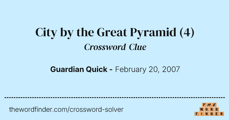 City by the Great Pyramid crossword clue image