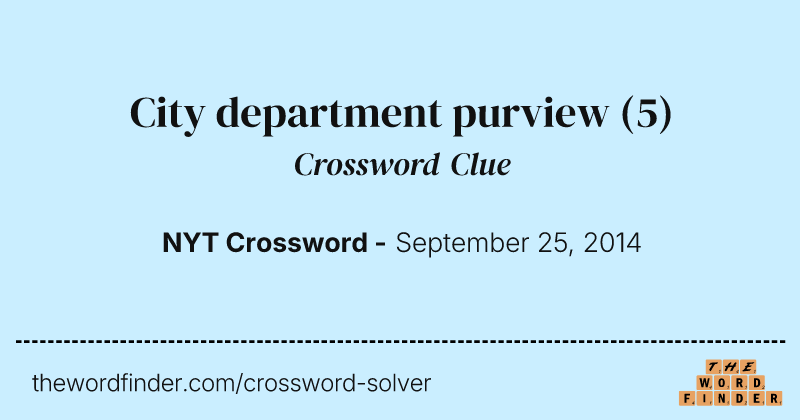 City department purview crossword clue image
