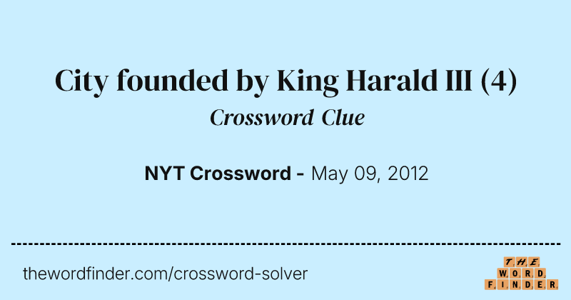 City founded by King Harald III crossword clue image