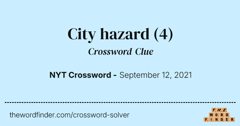 City hazard crossword clue image