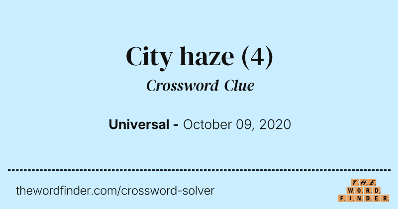 City haze crossword clue image