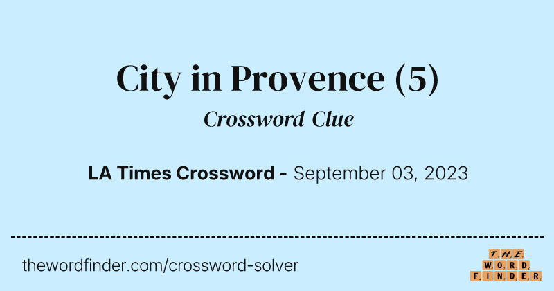 City in Provence crossword clue image