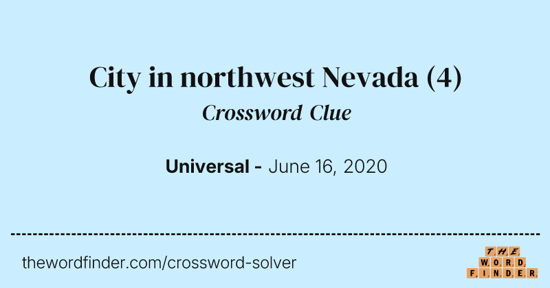 City in northwest Nevada crossword clue image