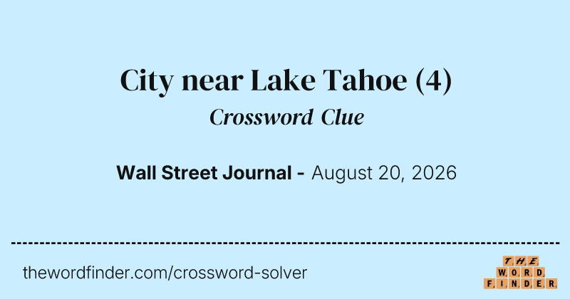 City near Lake Tahoe crossword clue image