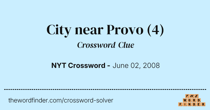 City near Provo crossword clue image