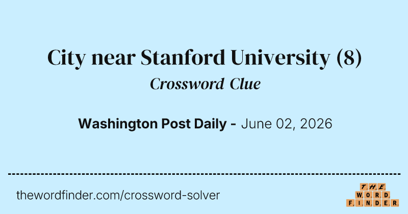 City near Stanford University crossword clue image