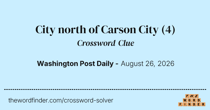 City north of Carson City crossword clue image