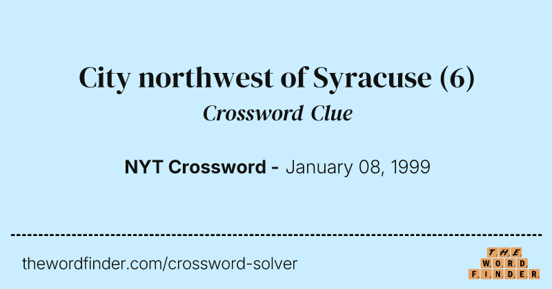 City northwest of Syracuse crossword clue image