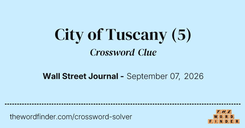 City of Tuscany crossword clue image