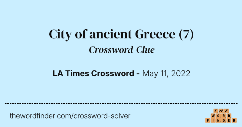 City of ancient Greece crossword clue image