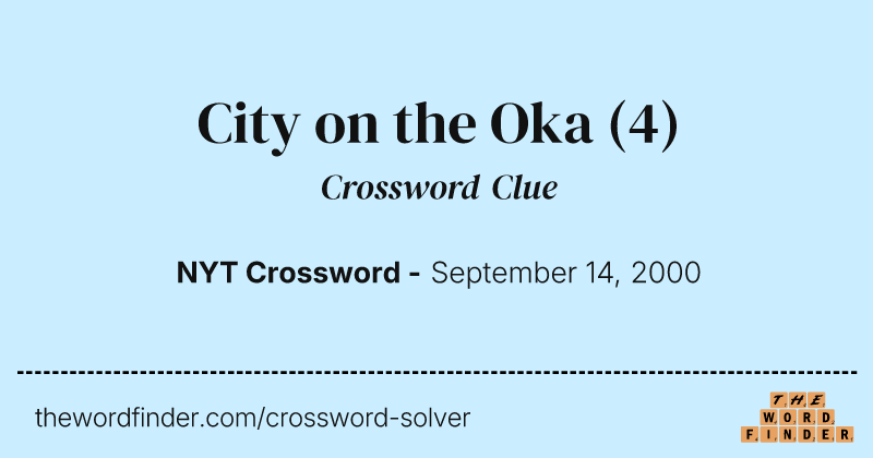 City on the Oka crossword clue image