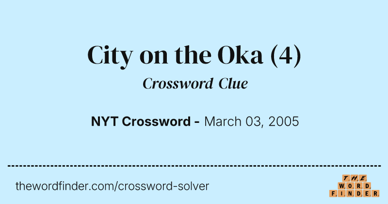 City on the Oka crossword clue image