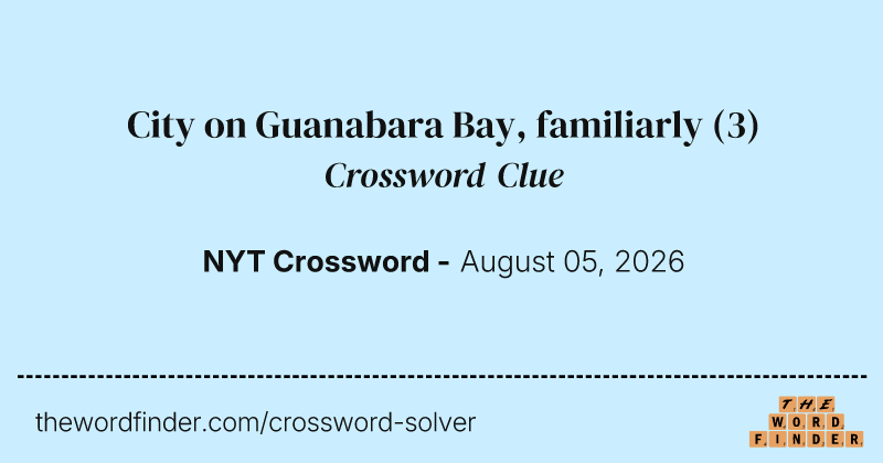 City on Guanabara Bay, familiarly crossword clue image