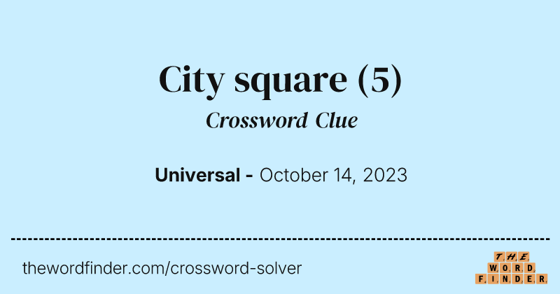 City square crossword clue image