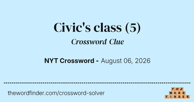 Civic's class crossword clue image