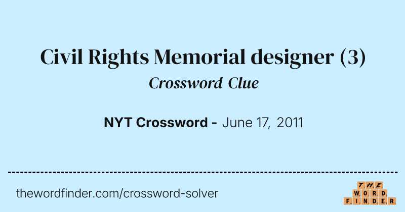 Civil Rights Memorial designer crossword clue image