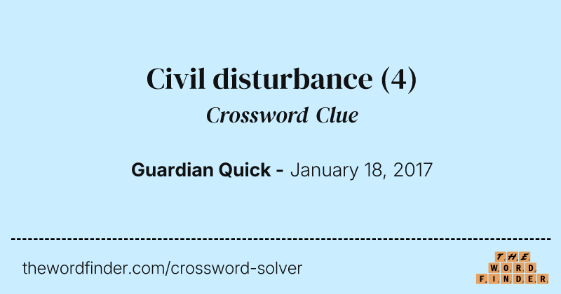 Civil disturbance crossword clue image