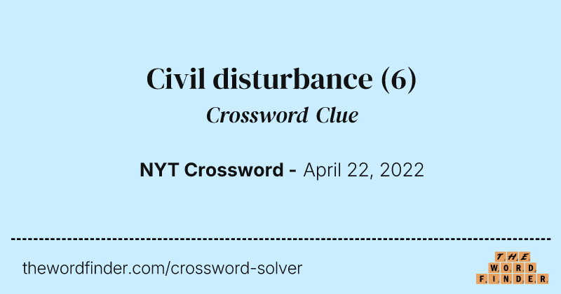 Civil disturbance crossword clue image