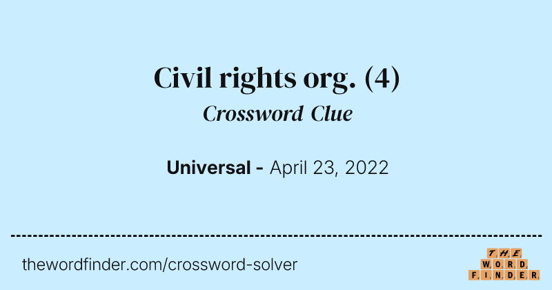 Civil rights org. crossword clue image