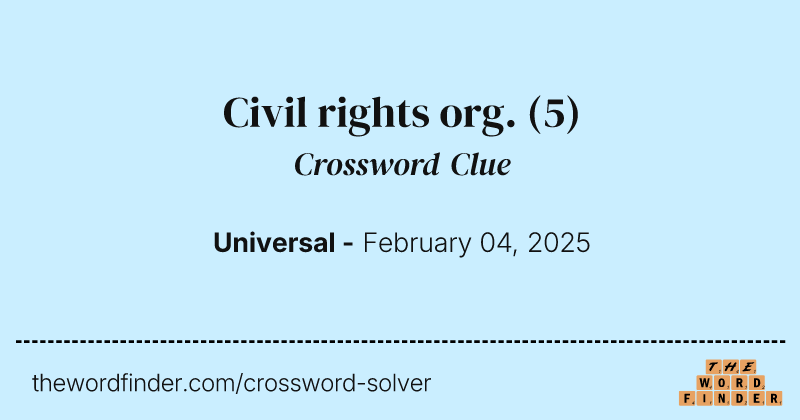 Civil rights org. crossword clue image