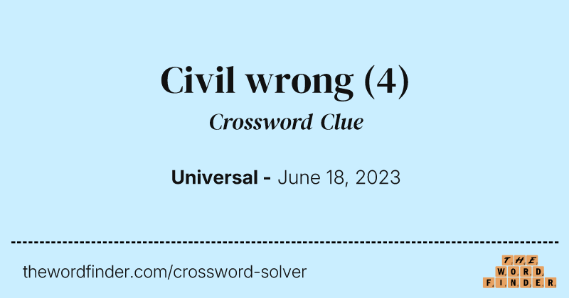 Civil wrong crossword clue image
