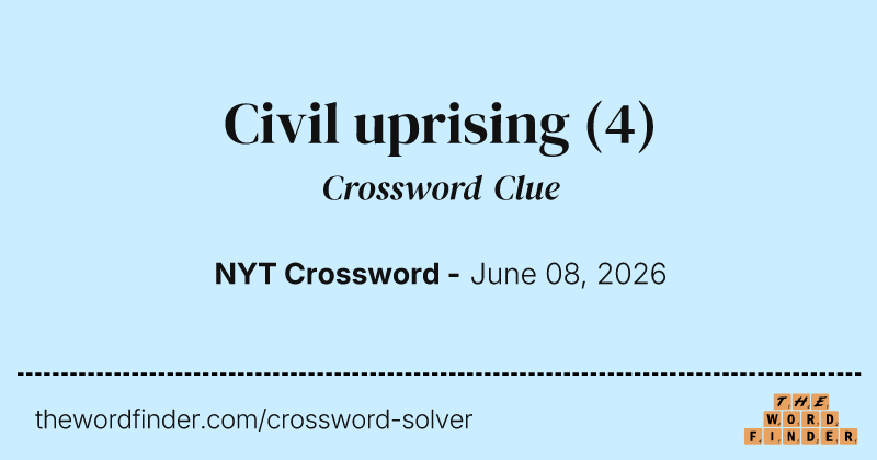 Civil uprising crossword clue image