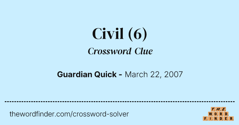 Civil crossword clue image