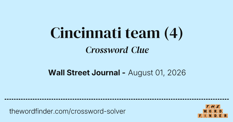 Cincinnati team crossword clue image