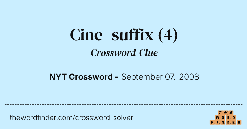 Cine- suffix crossword clue image