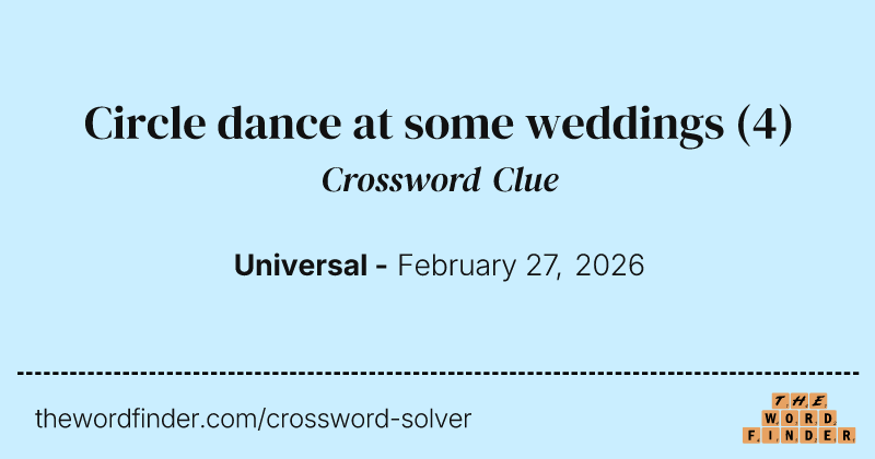 Circle dance at some weddings crossword clue image