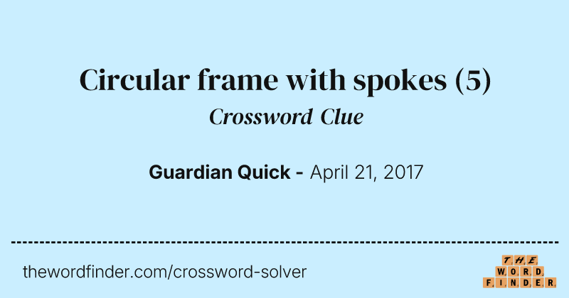 Circular frame with spokes crossword clue image