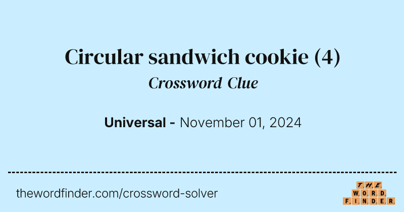 Circular sandwich cookie crossword clue image
