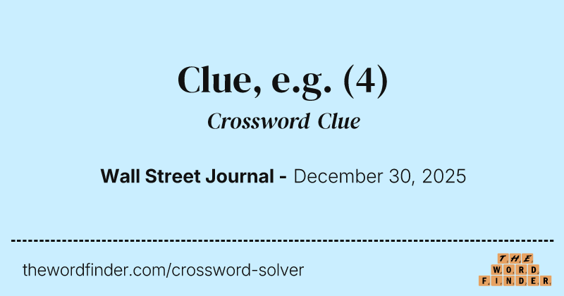 Clue, e.g. crossword clue image